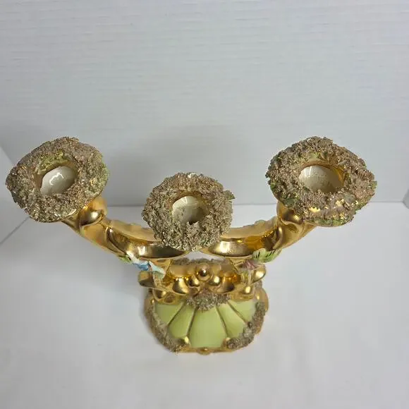 Vintage Ceramic Capodimonte-style Sesto Florentino Candelabra Made in Italy